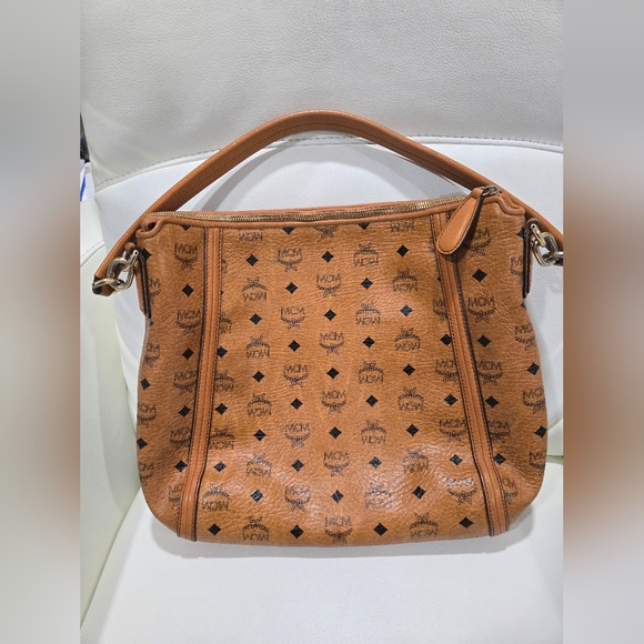 MCM Hobo Bag/Shoulder Bag Cognac Visetos made in Korea - Picture 2 of 13